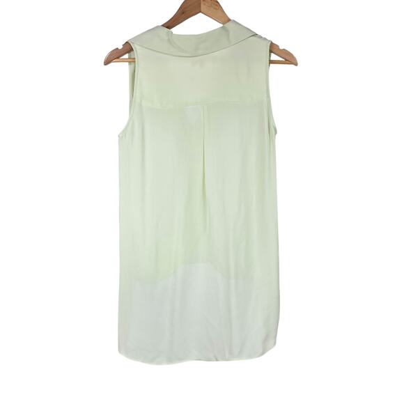 L’Agence NWOT Freja Silk Draped Blouse Light Mint Green Sleeveless Size S - Picture 5 of 11